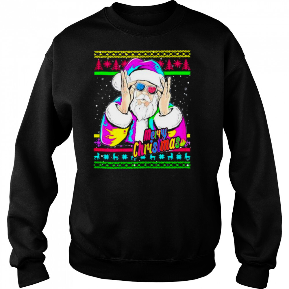 merry Christmas Santa DJ 90s fancy dress shirt 2 Sweat shirts