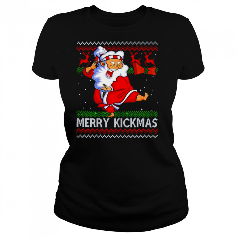 merry Kickmas karate Santa ugly Christmas shirt 4 Women's shirts