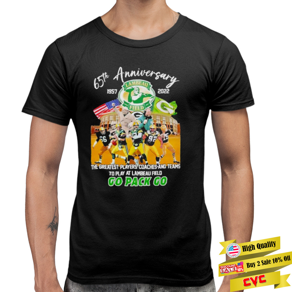 65th Anniversary 1957 – 2022 Lambeau Field Go Pack Go Thank You For The Memories T-Shirt 3 Premium Men Tee