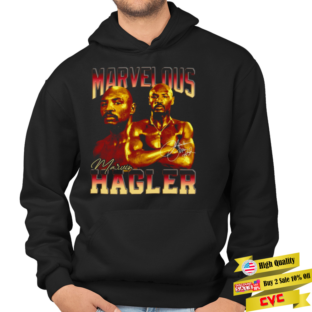 Boxing Legend Signature Vintage Retro 80s Marvelous Marvin Hagler shirt 4 Hoodie
