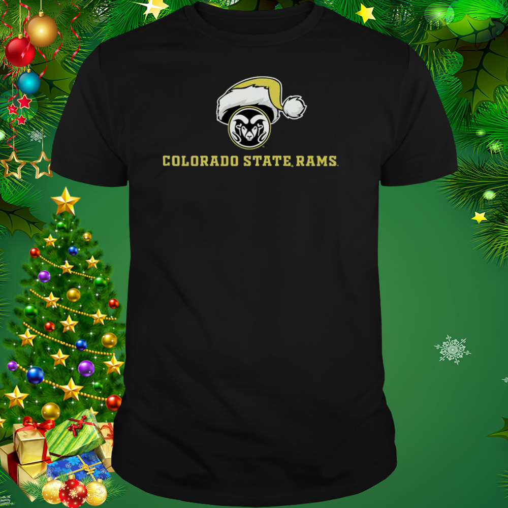 Colorado State Rams Logo With Santa Hat Shirt