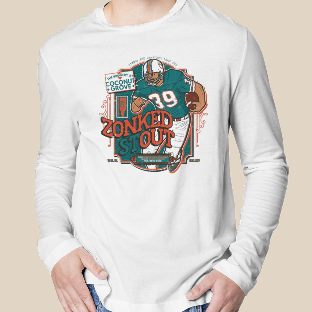 Larry Csonka (Dolphins) Fake Craft Beer Label T-Shirt — Dustin Morrison Art