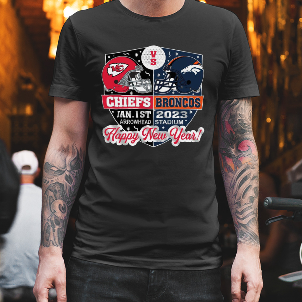 Kansas City Chiefs Vs Denver Broncos Jan 1st 2023 Arrowhead Stadium Happy  New Year Unisex Basic T-shirt –