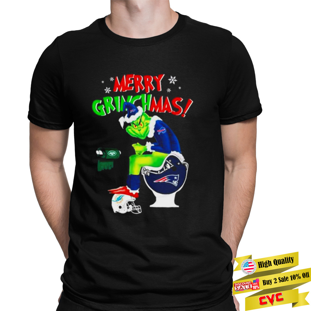 Merry Grinchmas Buffalo Bills Grinch New England Patriots and New York Jets toilet Paper shirt 1 Unisex Tee