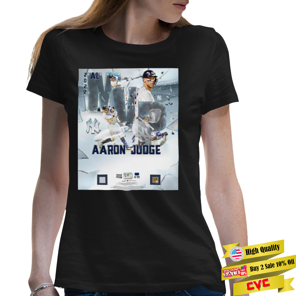 New York Yankees Aaron Judge Authentic 2022 AL MVP Framed Shirt 2 Premium Ladies Tee