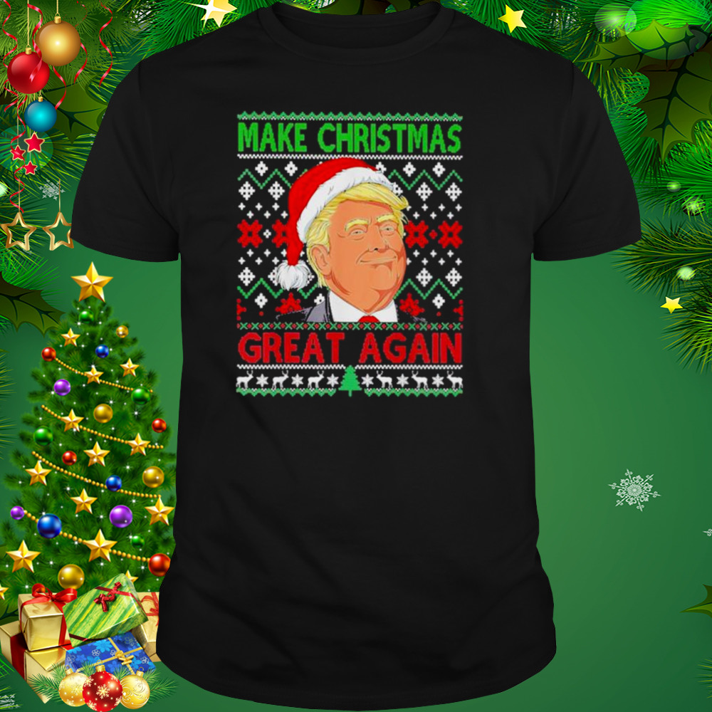 Santa Donald Trump make Christmas great again ugly Christmas shirt