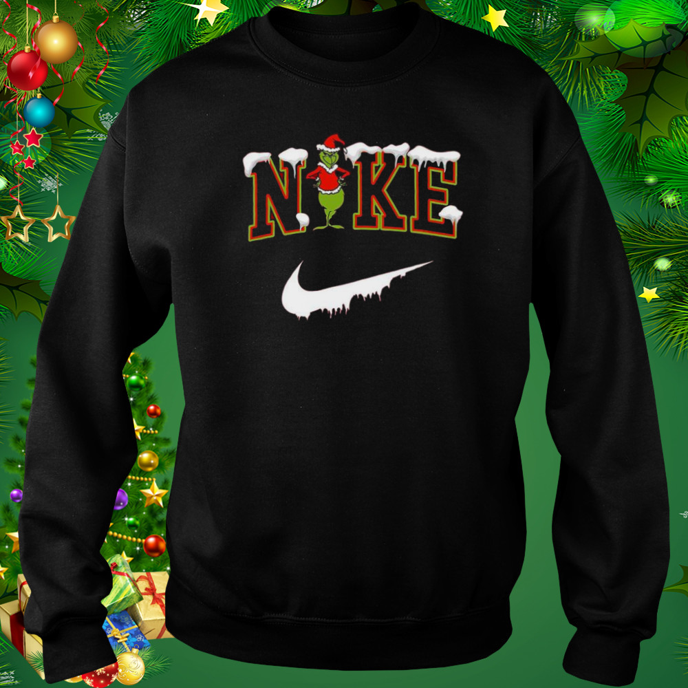 Santa Grinch Nike Christmas Snow 2022 shirt 4 Sweat tshirt