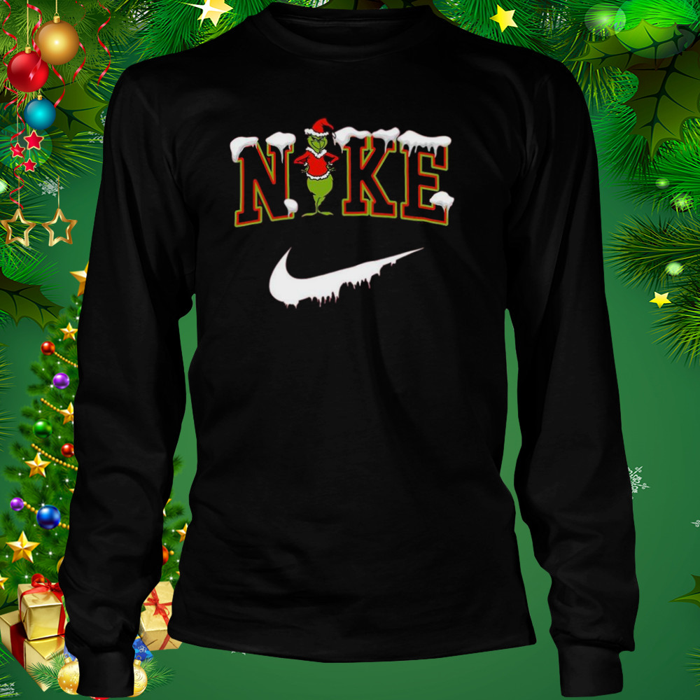 Santa Grinch Nike Christmas Snow 2022 shirt 3 Longsleeve tshirt