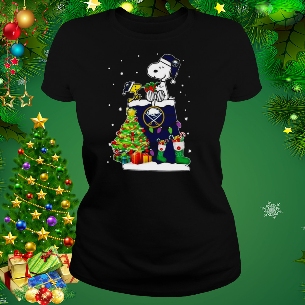 Santa buffalo sabres snoopy and Woodstock Christmas shirt 2 Women's tshirt