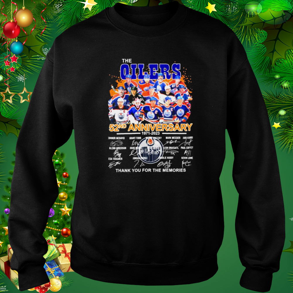 The Edmonton Oilers 52nd Anniversary 1971-2023 Thank You For The Memories Signatures Shirt 4 Sweat tshirt