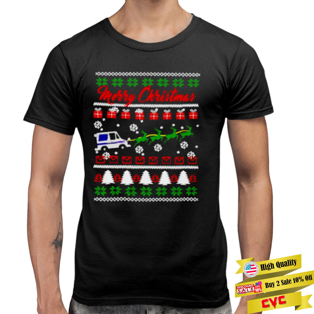 merry Christmas postal worker ugly Christmas shirt 3 Premium Men Tee