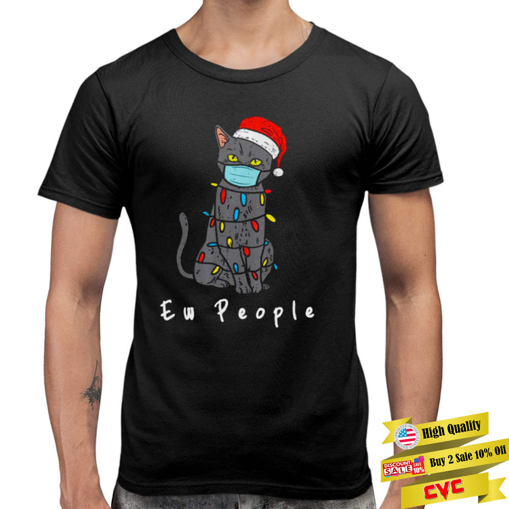 Black Cat Mask Cat Christmas Ew People Merry Catmas shirt 3 Premium Men Tee