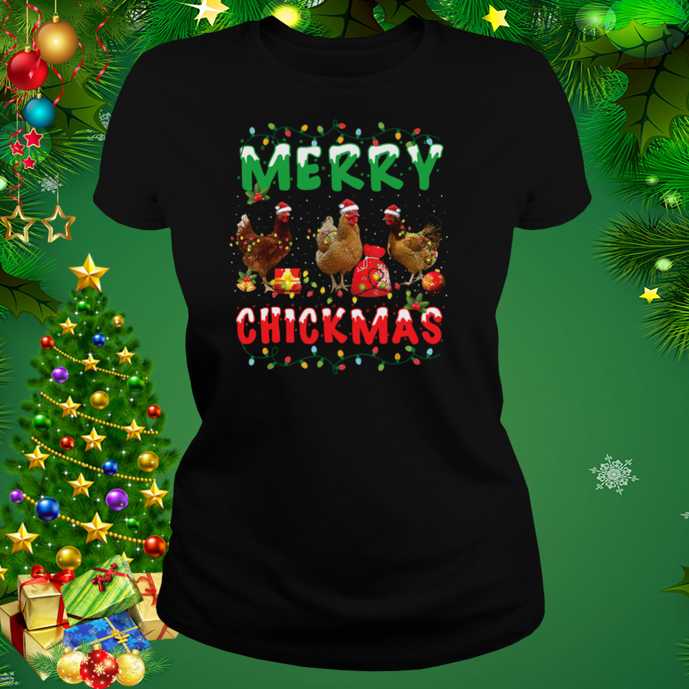 Chickens Merry Chickmas Merry Christmas Gift Light shirt 2 Women's tshirt