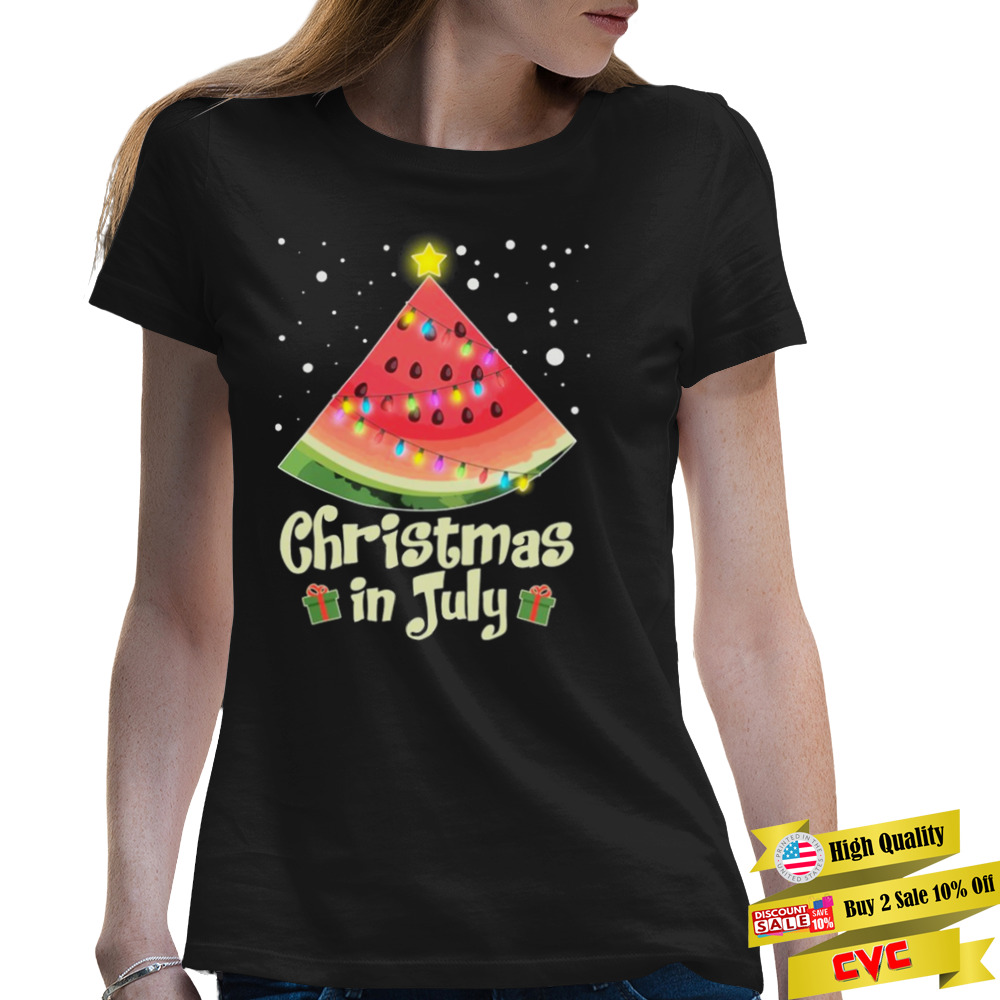 Christmas In July Watermellon Tree Shirt 2 Premium Ladies Tee