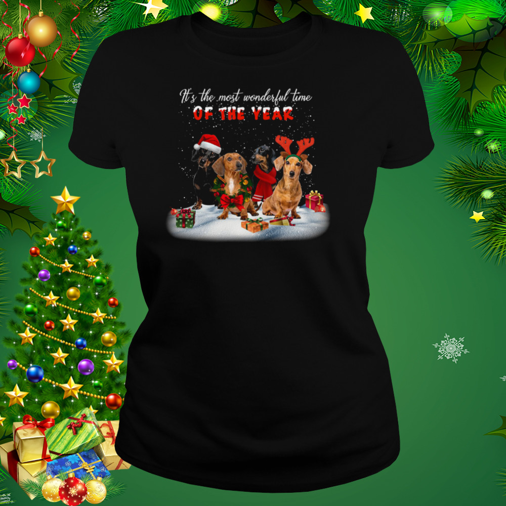 Dachshunds It’s The Most Wonderful Time Of The Year Merry Christmas Gift shirt 2 Women's tshirt