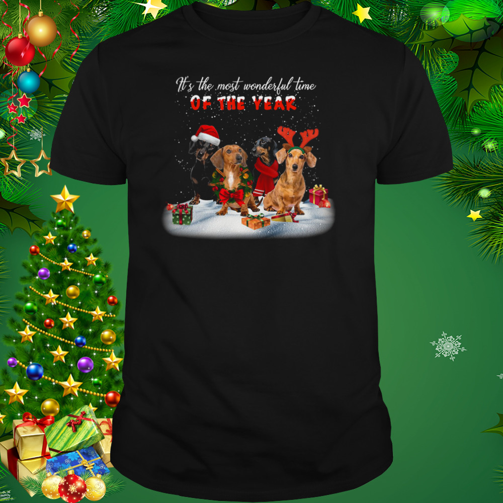 Dachshunds It’s The Most Wonderful Time Of The Year Merry Christmas Gift shirt 1 Unisex tshirt