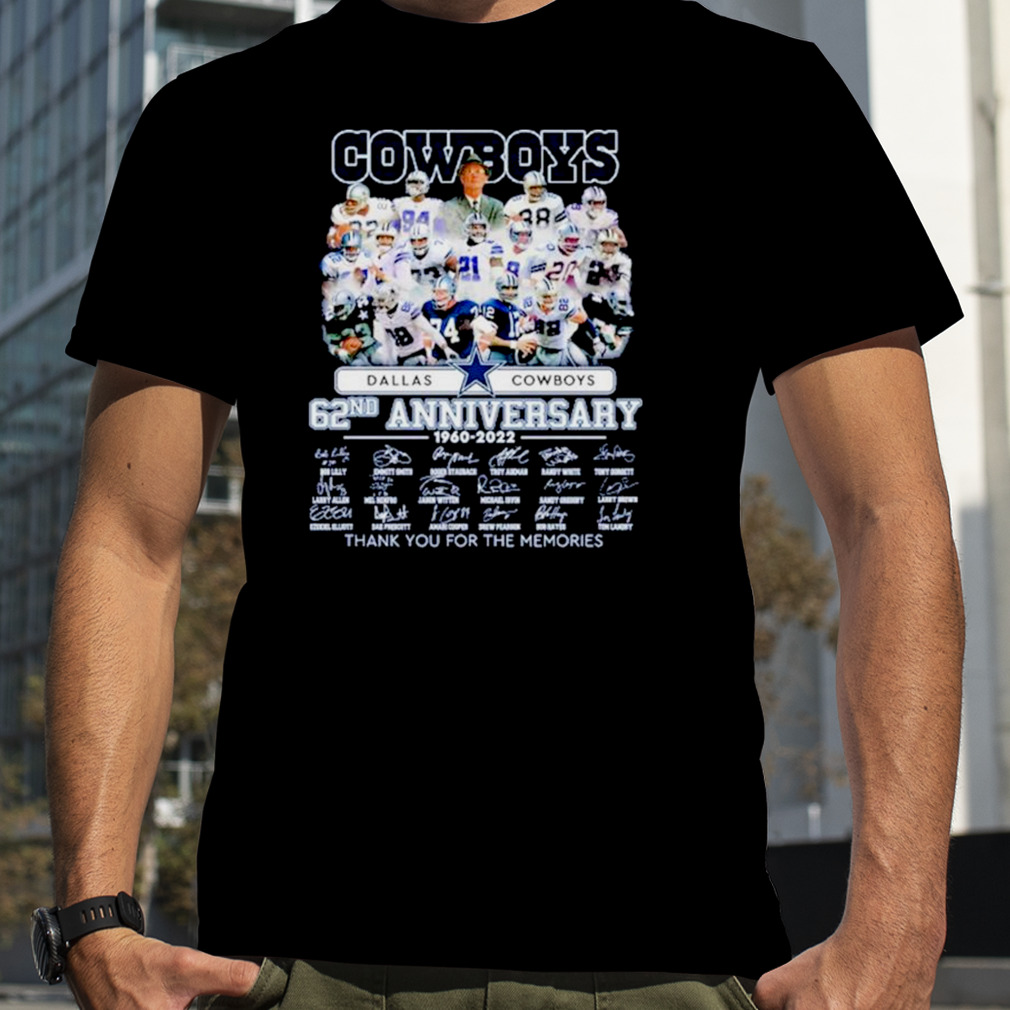 Dallas Cowboys 62nd Anniversary 1960 2022 Thank You For The Memories Signature Shirt