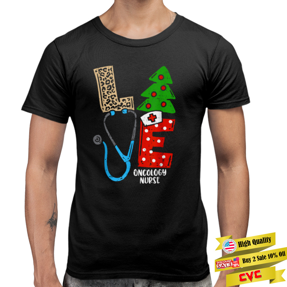 Love Stethoscope Snowflake Oncology Nurse Christmas Scrub Shirt 3 Premium Men Tee