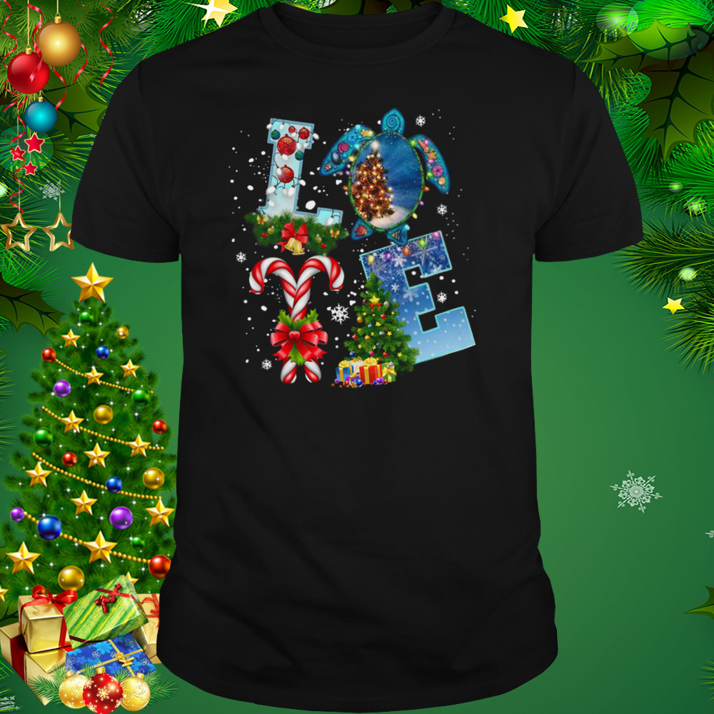 Love Turtle Merry Christmas Tree Gift Light shirt 1 Unisex tshirt