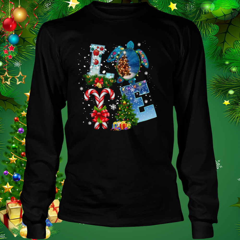 Love Turtle Merry Christmas Tree Gift Light shirt 3 Longsleeve tshirt