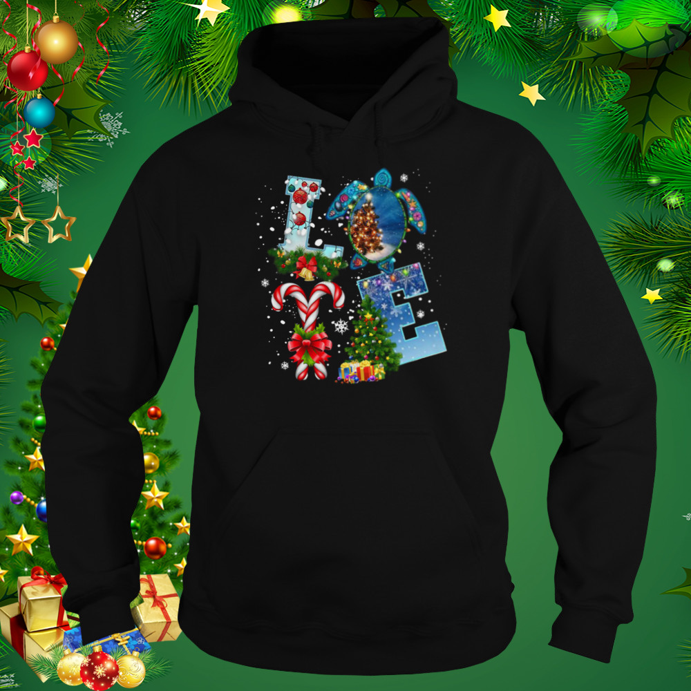 Love Turtle Merry Christmas Tree Gift Light shirt 5 Hoodie tshirt