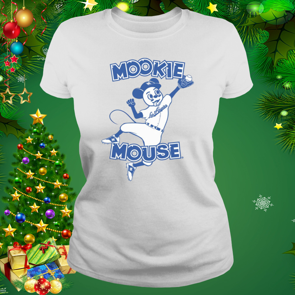 Mookie Mouse Fly Catch Baseball Blue Dodgers Baseball shirt 2 Women's shirt
