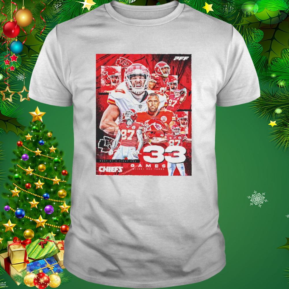 Most By Tight End Chiefs 33 Games shirt 1 Unisex shirt