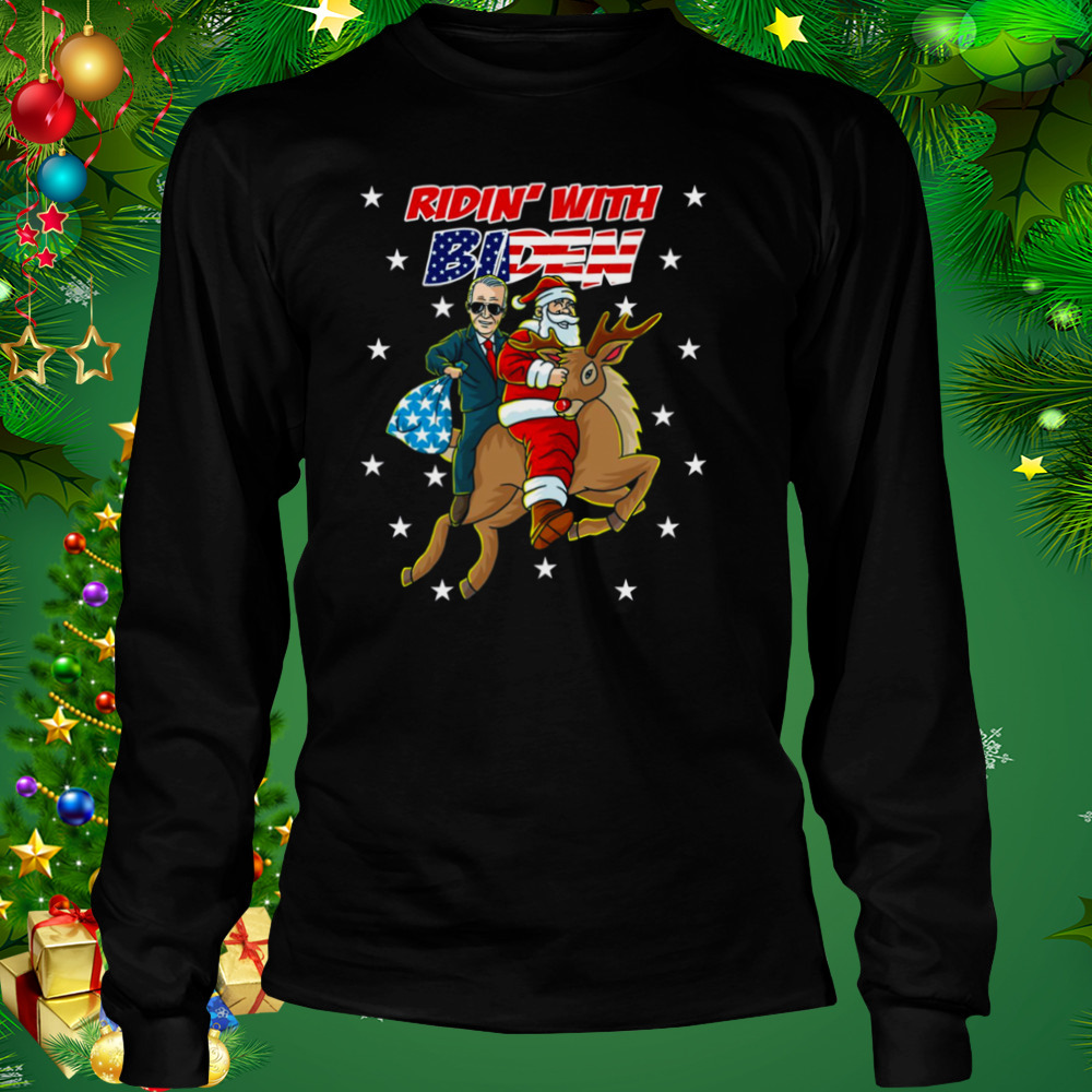 Ridin’ With Biden Christmas Joe Biden Santa Democratic Party shirt 3 Longsleeve tshirt