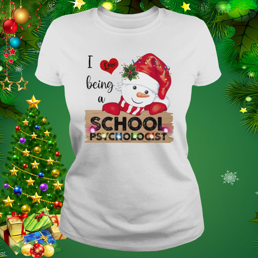 Santa Snowman I love being a School Psychologist Merry Christmas 2022 shirt 2 Women's shirt