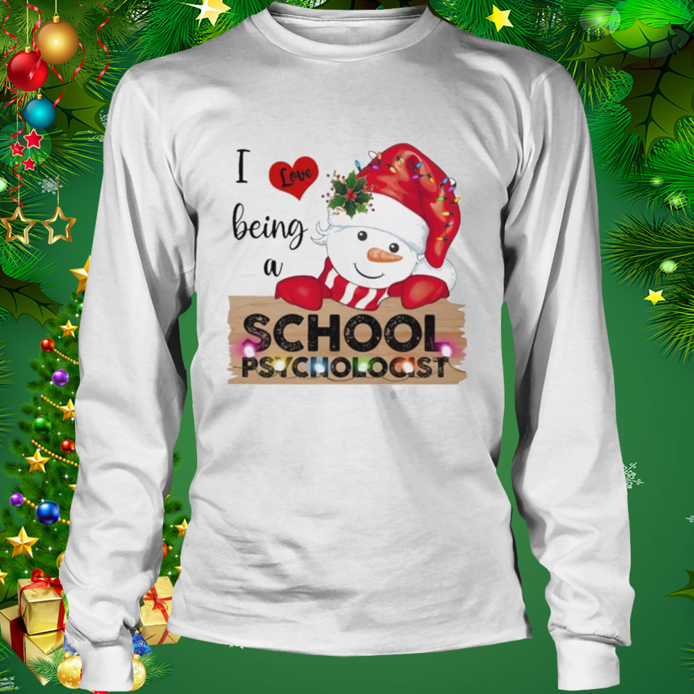 Santa Snowman I love being a School Psychologist Merry Christmas 2022 shirt 3 Longsleeve shirt