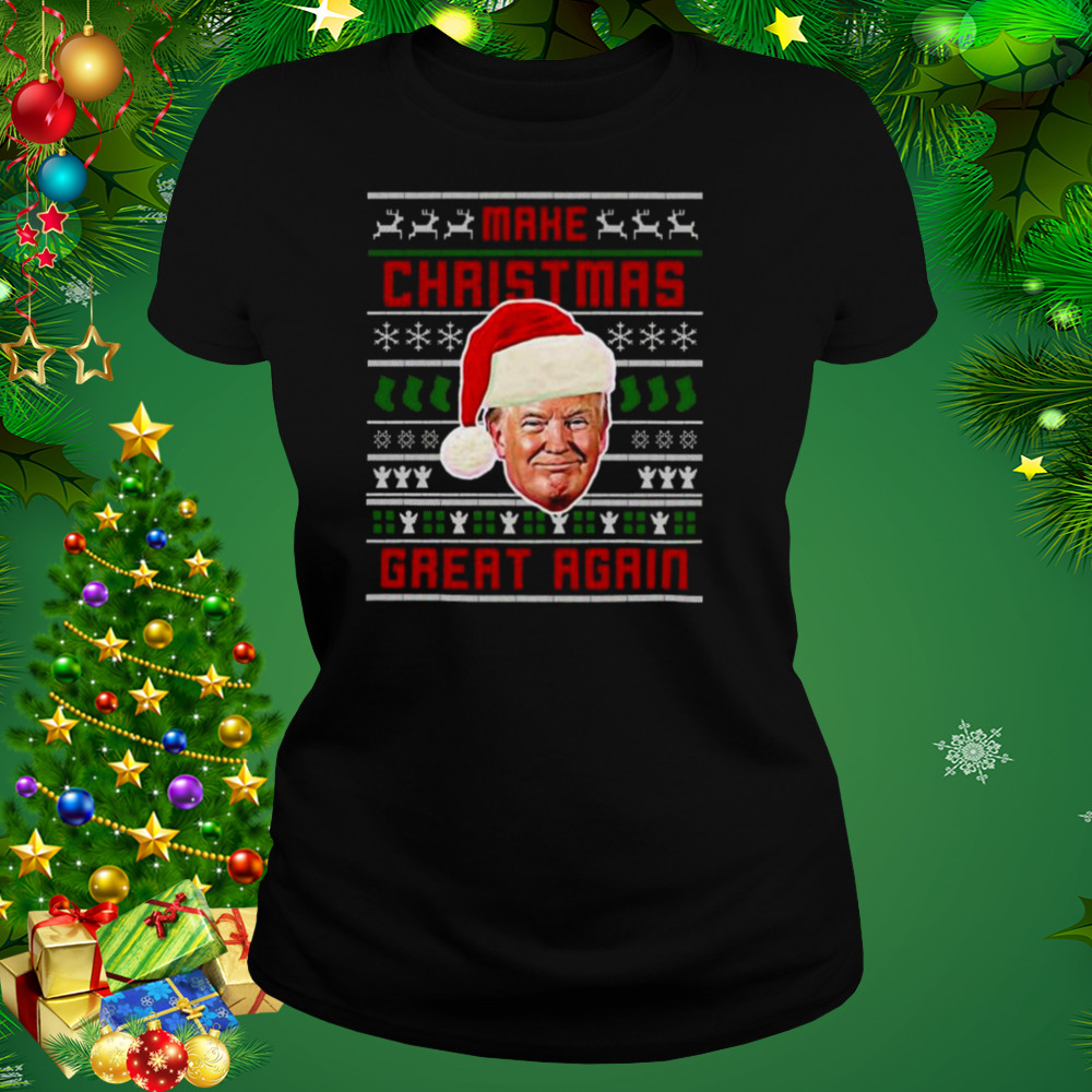 Santa Trump Make Christmas Great Again Ugly 2022 shirt 2 Women's tshirt