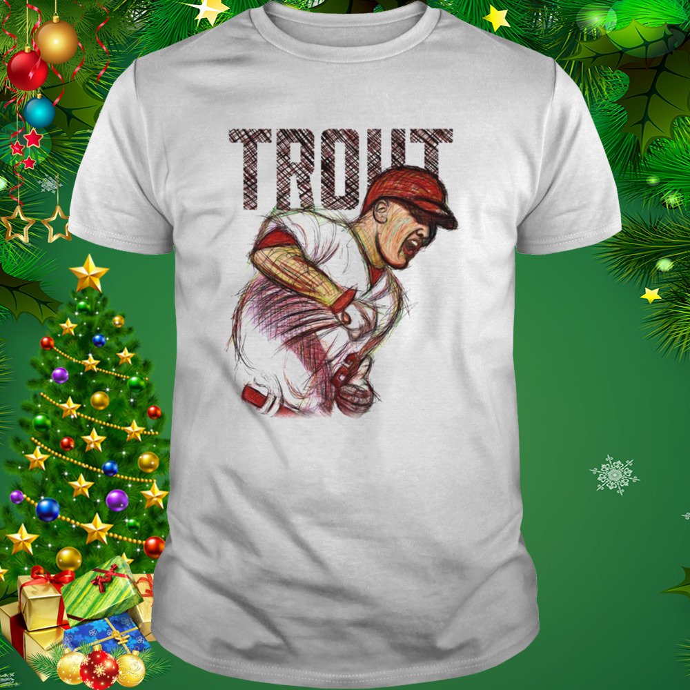 Sketch Art Mike Trout Fist Baseball shirt 1 Unisex shirt