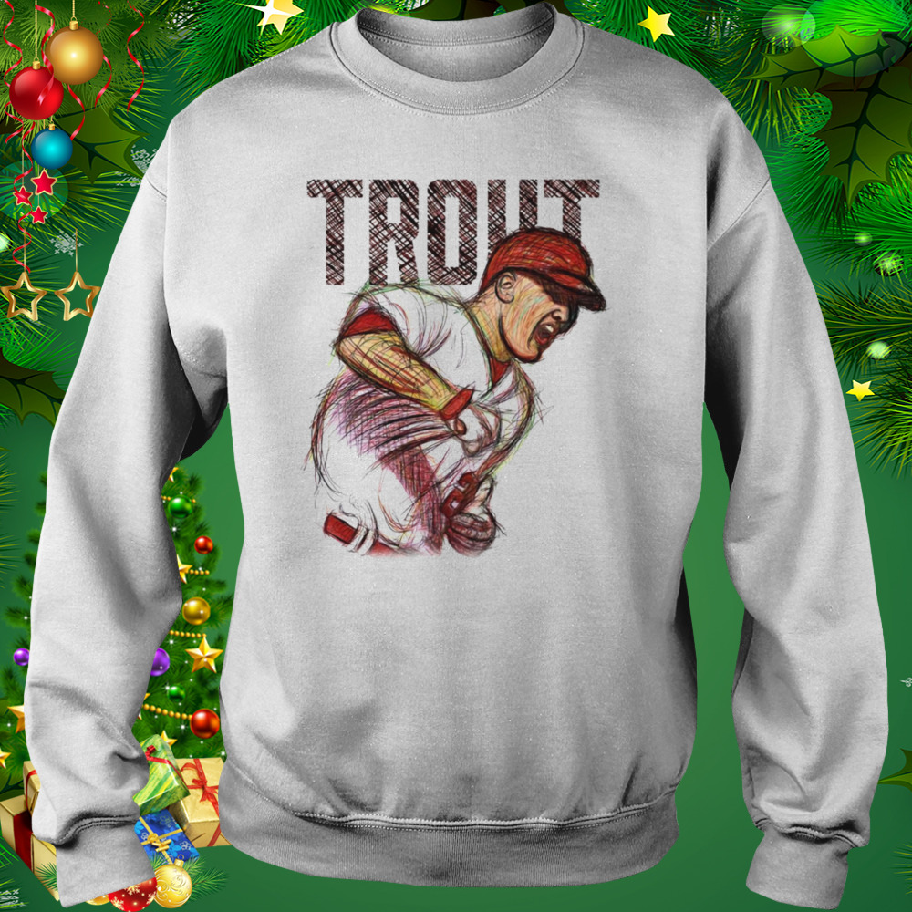 Sketch Art Mike Trout Fist Baseball shirt 4 Sweat shirt