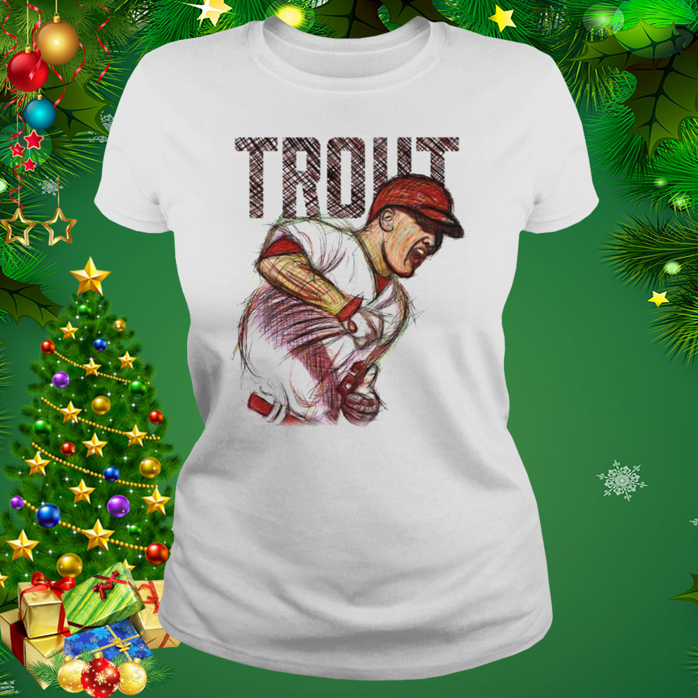 Sketch Art Mike Trout Fist Baseball shirt 2 Women's shirt