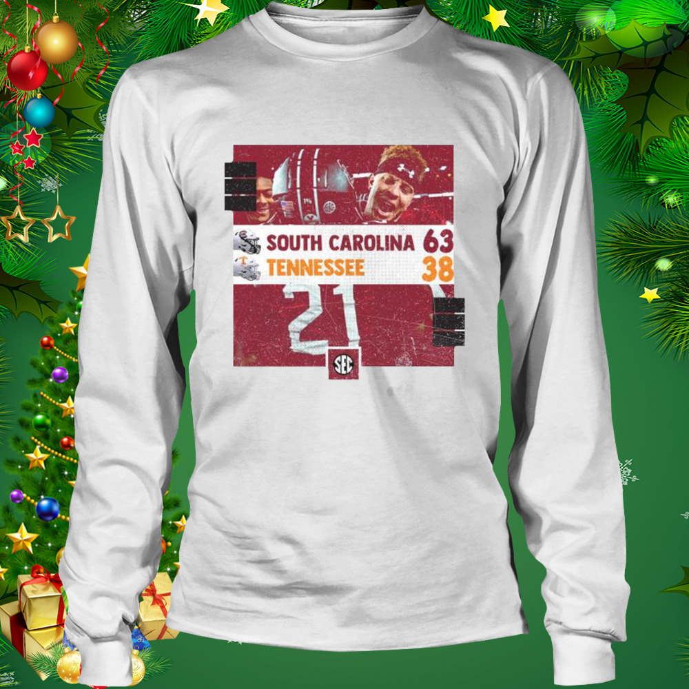 South Carolina 63 38 Tennessee Football 2022 SEC matchup final score shirt 3 Longsleeve shirt