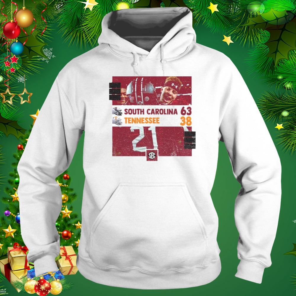 South Carolina 63 38 Tennessee Football 2022 SEC matchup final score shirt 5 Hoodie shirt
