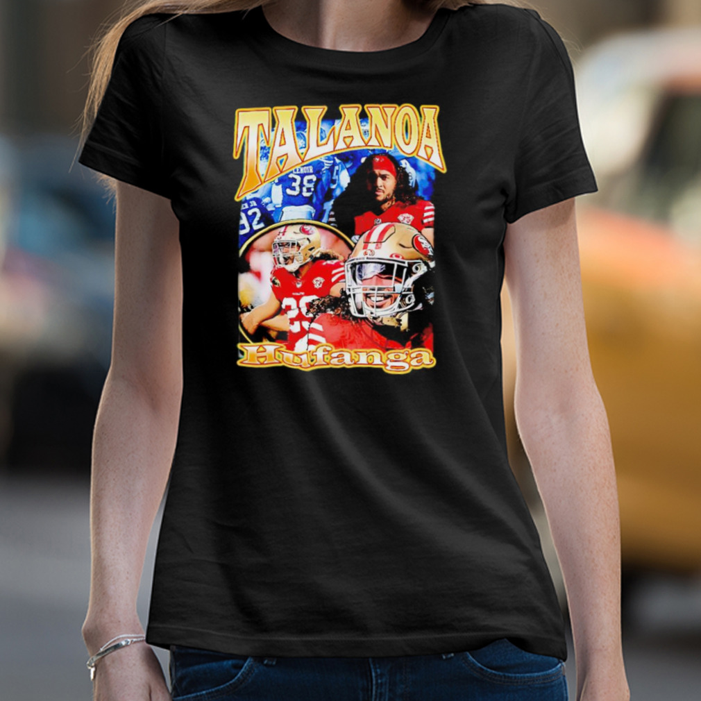 Women's Talanoa Hufanga Backer V-Neck T-Shirt - Ash - Tshirtsedge