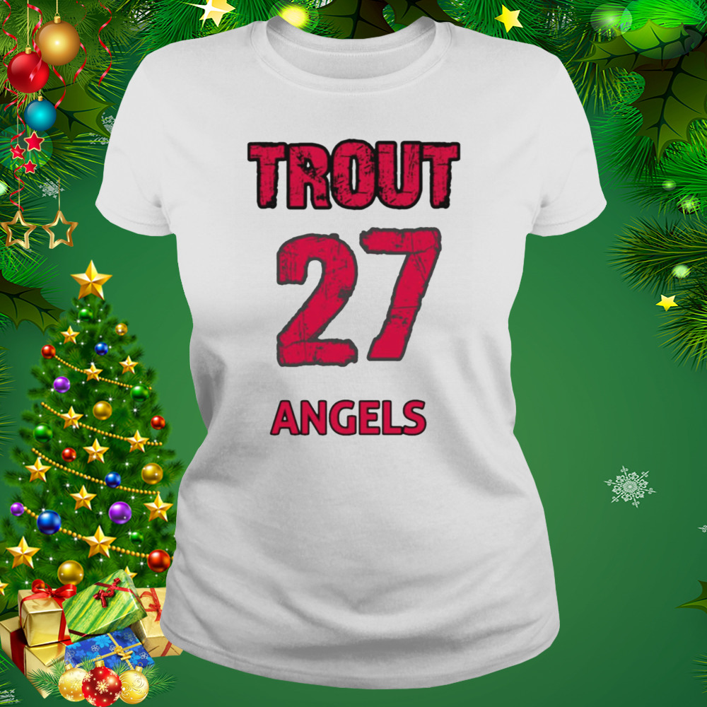 The 27 Angels Mike Trout Red Text Baseball shirt 2 Women's shirt
