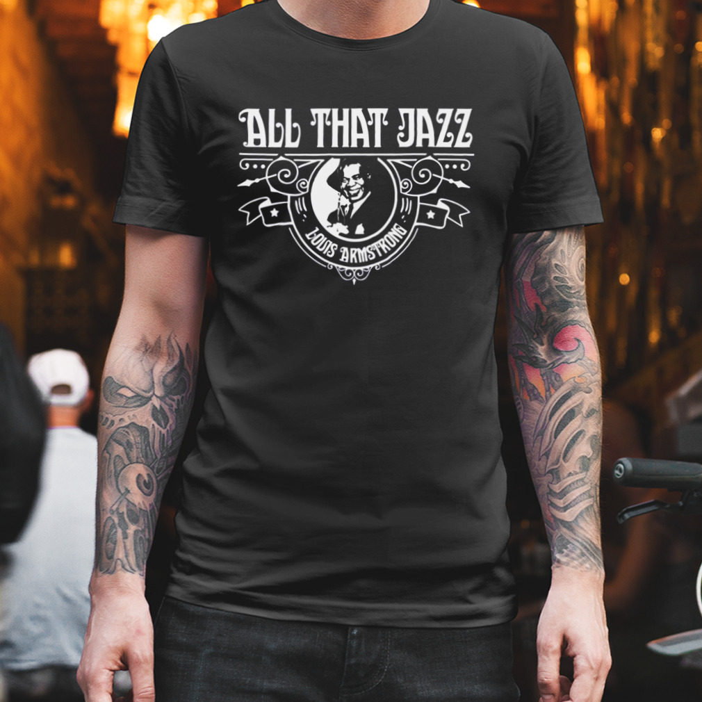 White Design All That Jazz Louis Armstrong shirt