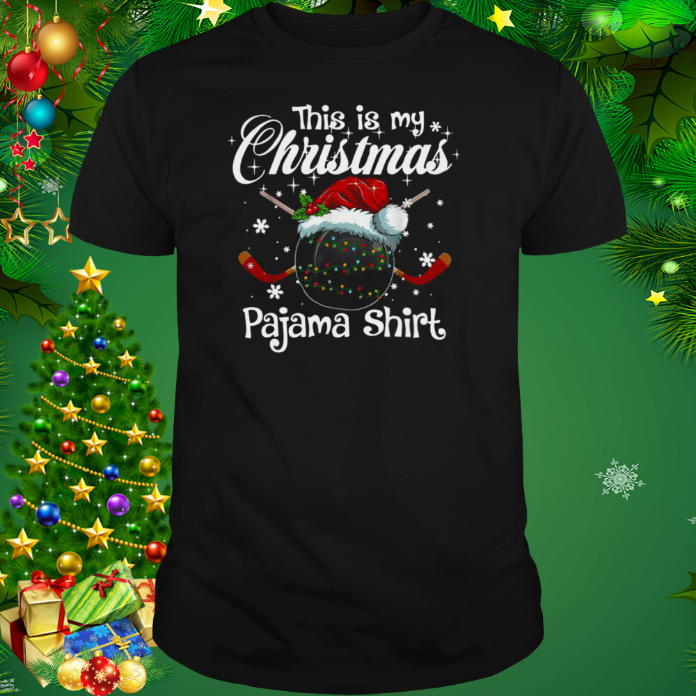 Xmas Ice Hockey Santa This Is My Christmas Pajama Shirt 1 Unisex tshirt