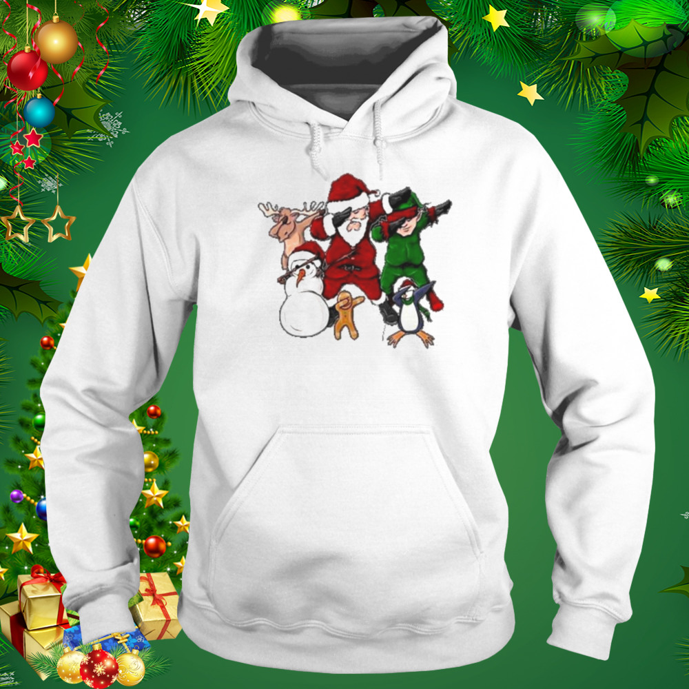 christmas dabbing Santa Elf and Xmas friends shirt 5 Hoodie shirt
