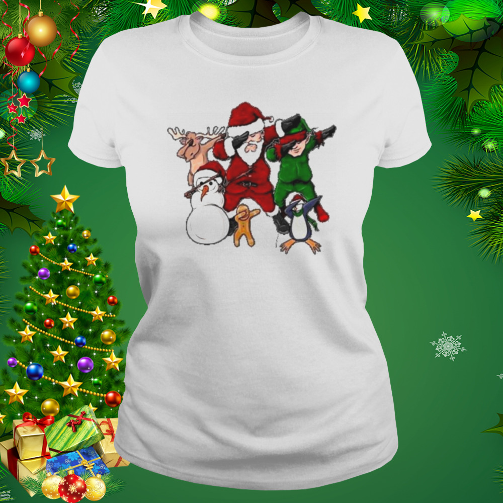 christmas dabbing Santa Elf and Xmas friends shirt 2 Women's shirt