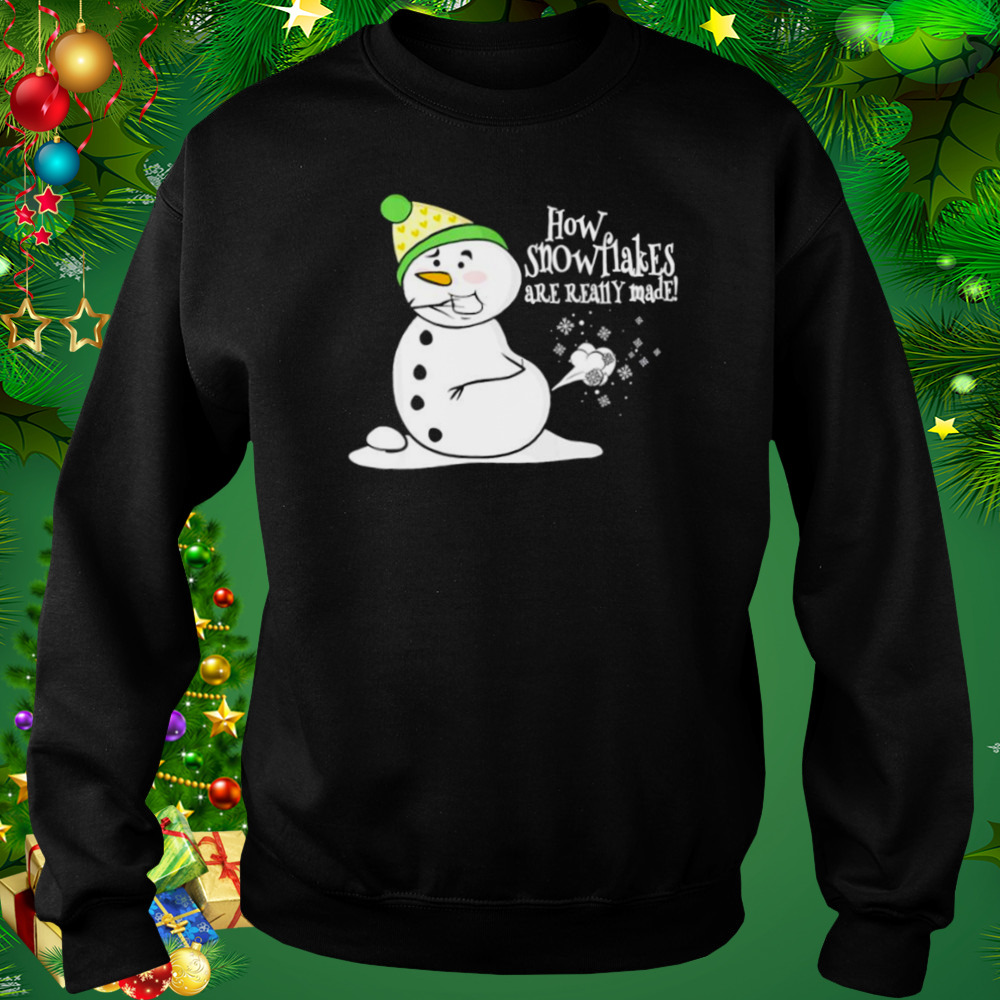 how snowflakes are really made snowman fart Christmas shirt 4 Sweat tshirt