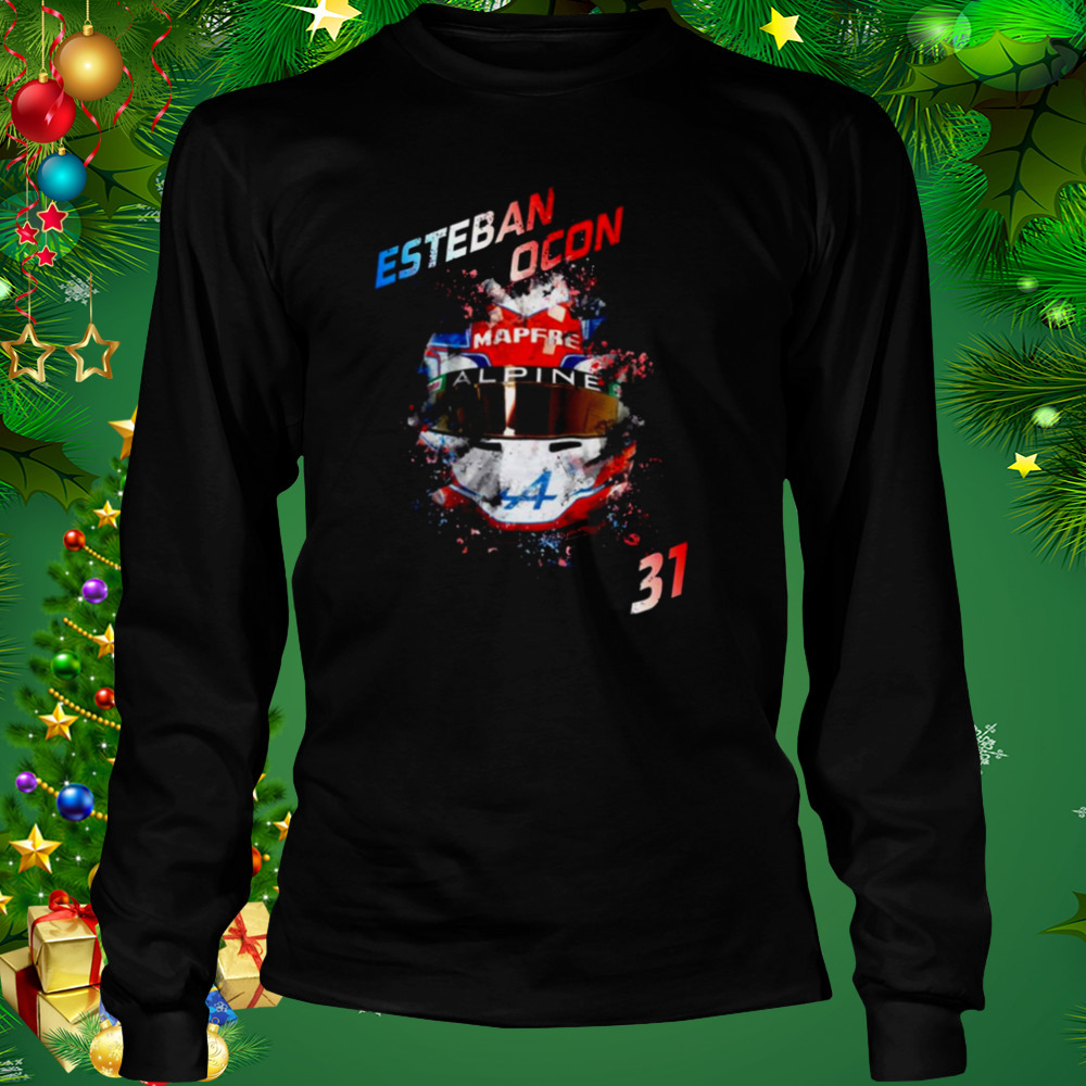 Aesthetic Design Helmet Esteban Ocon Formula 1 Racing shirt 3 Longsleeve tshirt