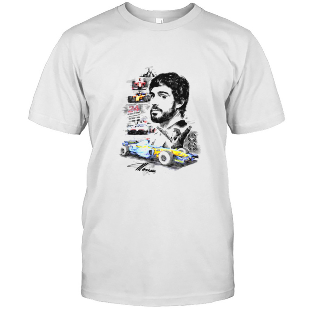 Aesthetic Portrait Fernando Alonso Iconic Car F1 shirt