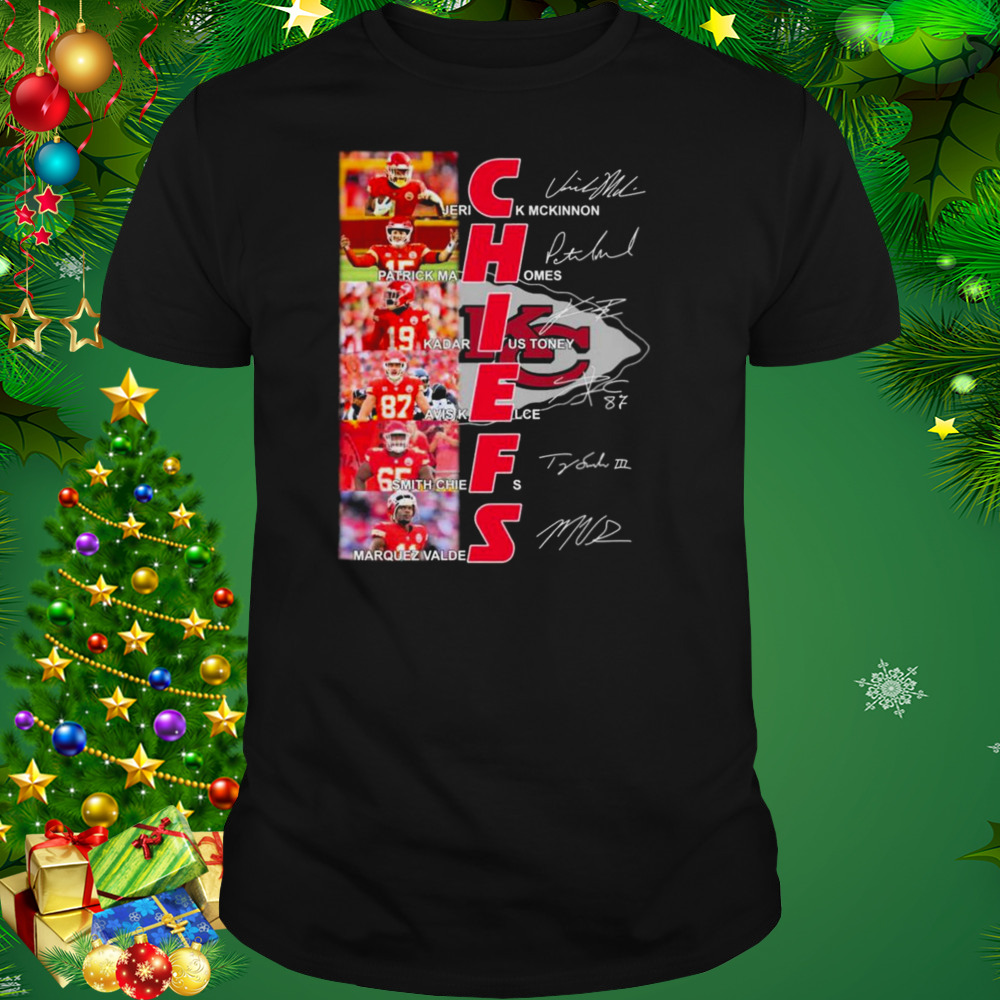 Awesome kansas City Chiefs Jerick Mckinnon Patrick Mahomes Kadarius Toney Signatures Shirt 1 Unisex tshirt