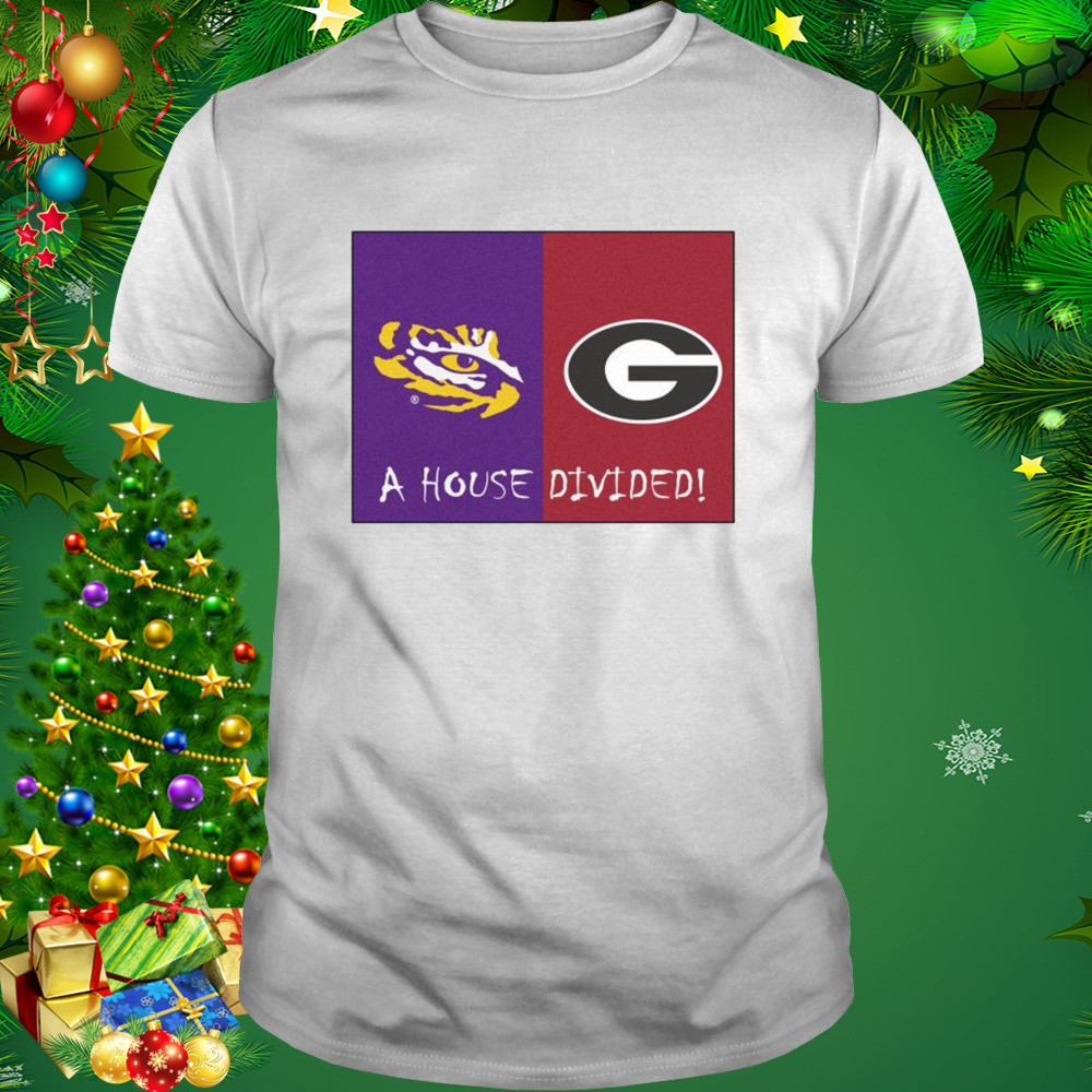 Funny lSU Tigers Vs Georgia Bulldogs A House Divided 2022 Shirt 1 Unisex shirt