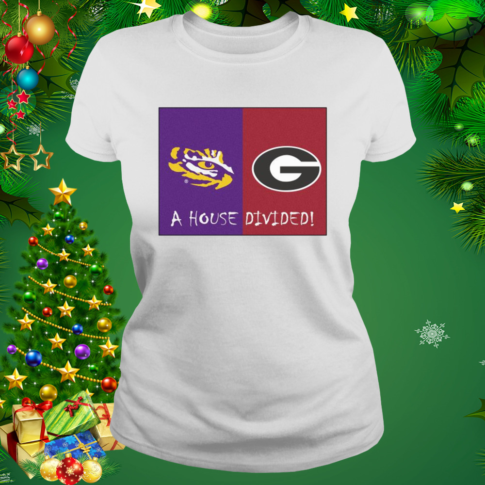 Funny lSU Tigers Vs Georgia Bulldogs A House Divided 2022 Shirt 2 Women's shirt