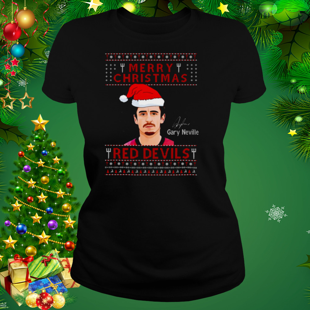 Gary Neville Manchester United Merry Christmas Red Devil shirt 2 Women's tshirt