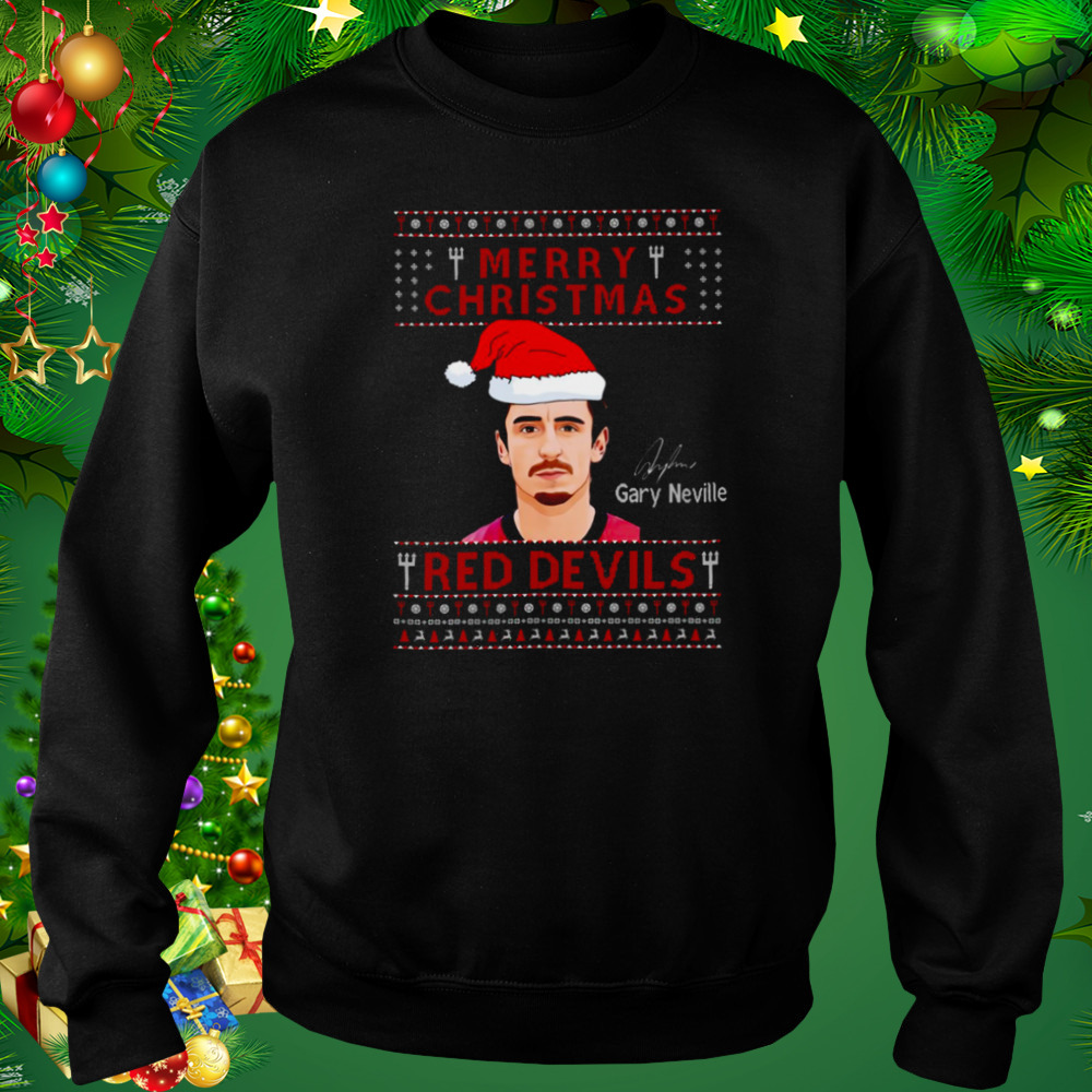 Gary Neville Manchester United Merry Christmas Red Devil shirt 4 Sweat tshirt